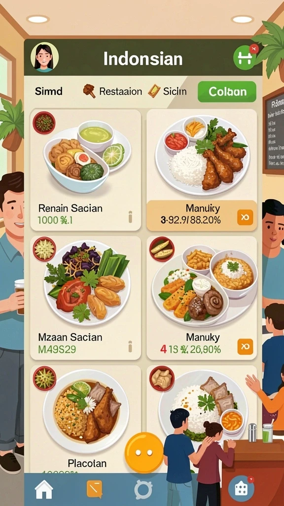 Menu permainan yang beragam dan mudah diakses.