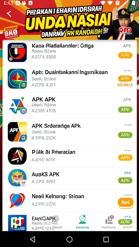 Grafis yang menarik dan warna-warna cerah.
