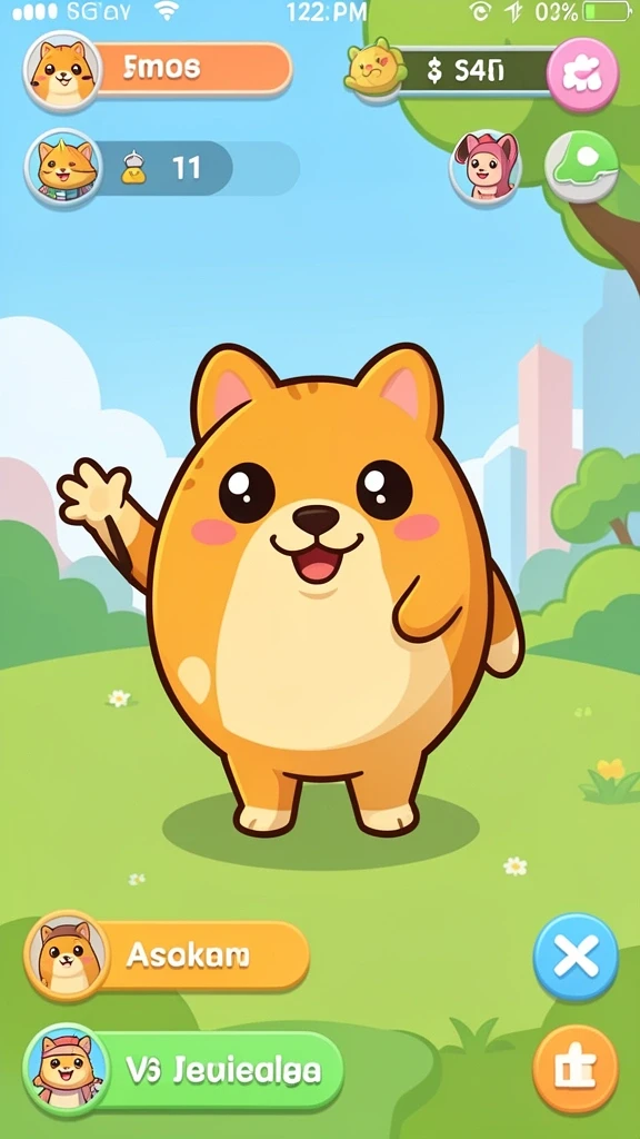 Tampilan awal yang menarik dengan karakter lucu.